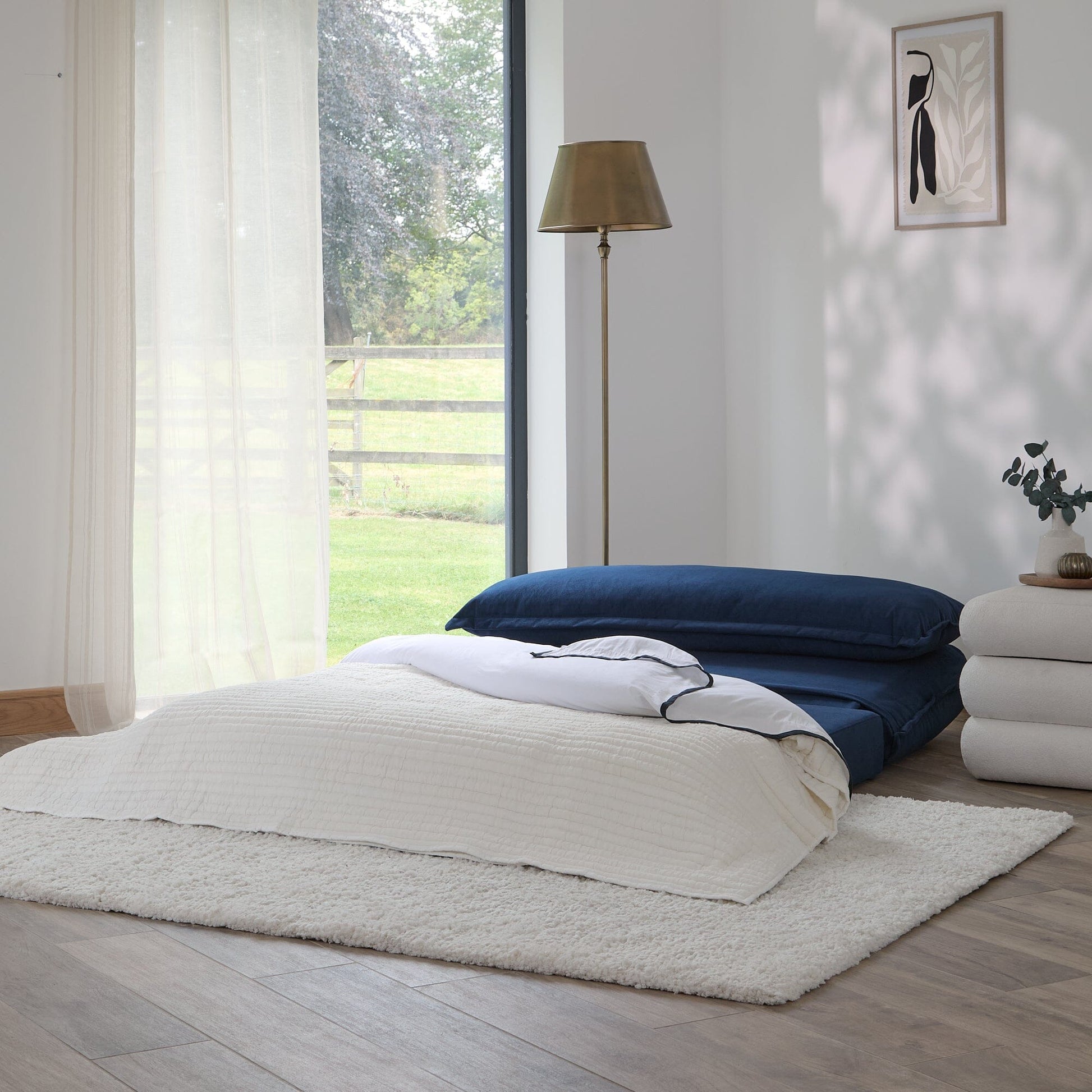 Harlow 2 Seater Double Sofa Bed - Ink Velvet - Laura James