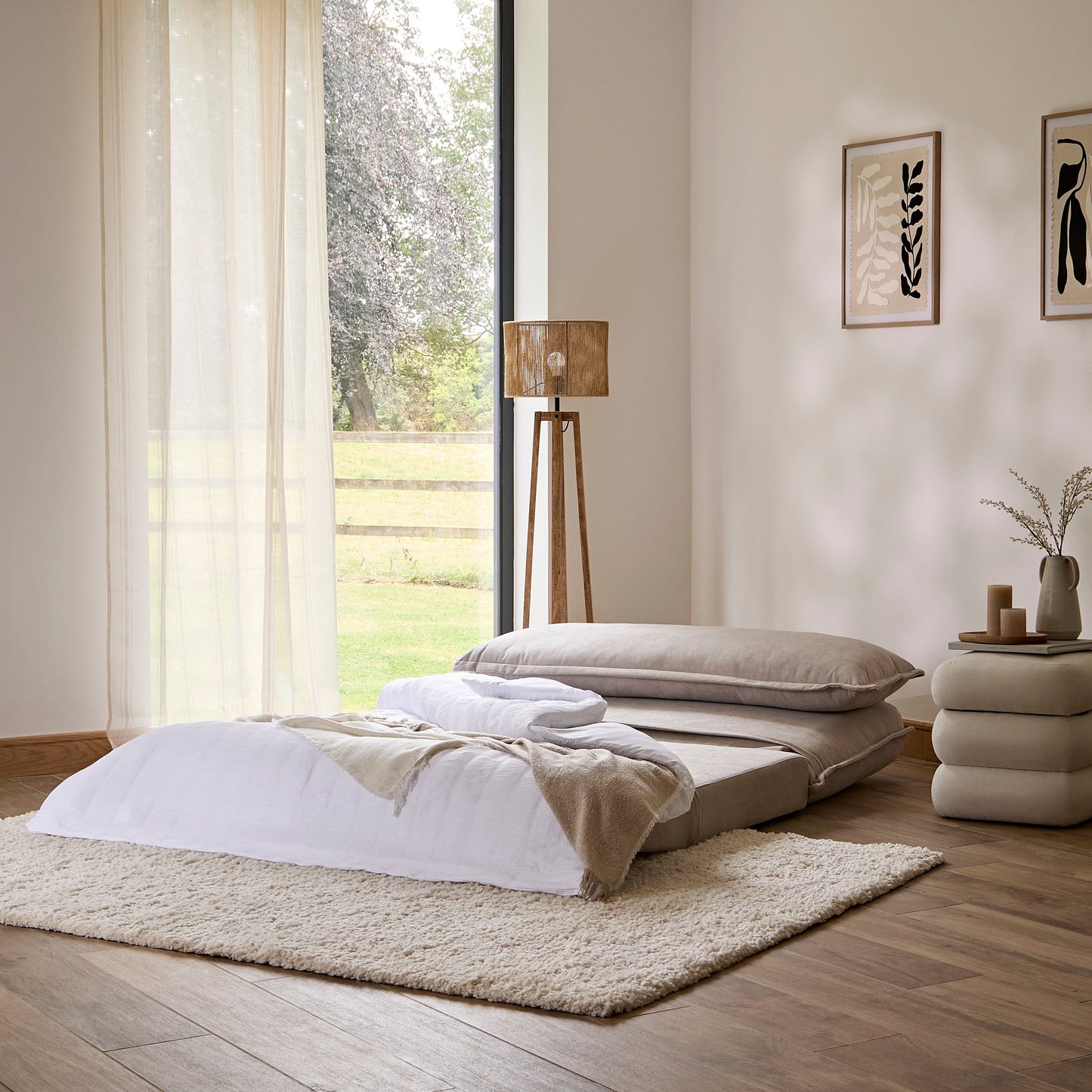 Harlow 2 Seater Double Sofa Bed - Soft Beige - Laura James