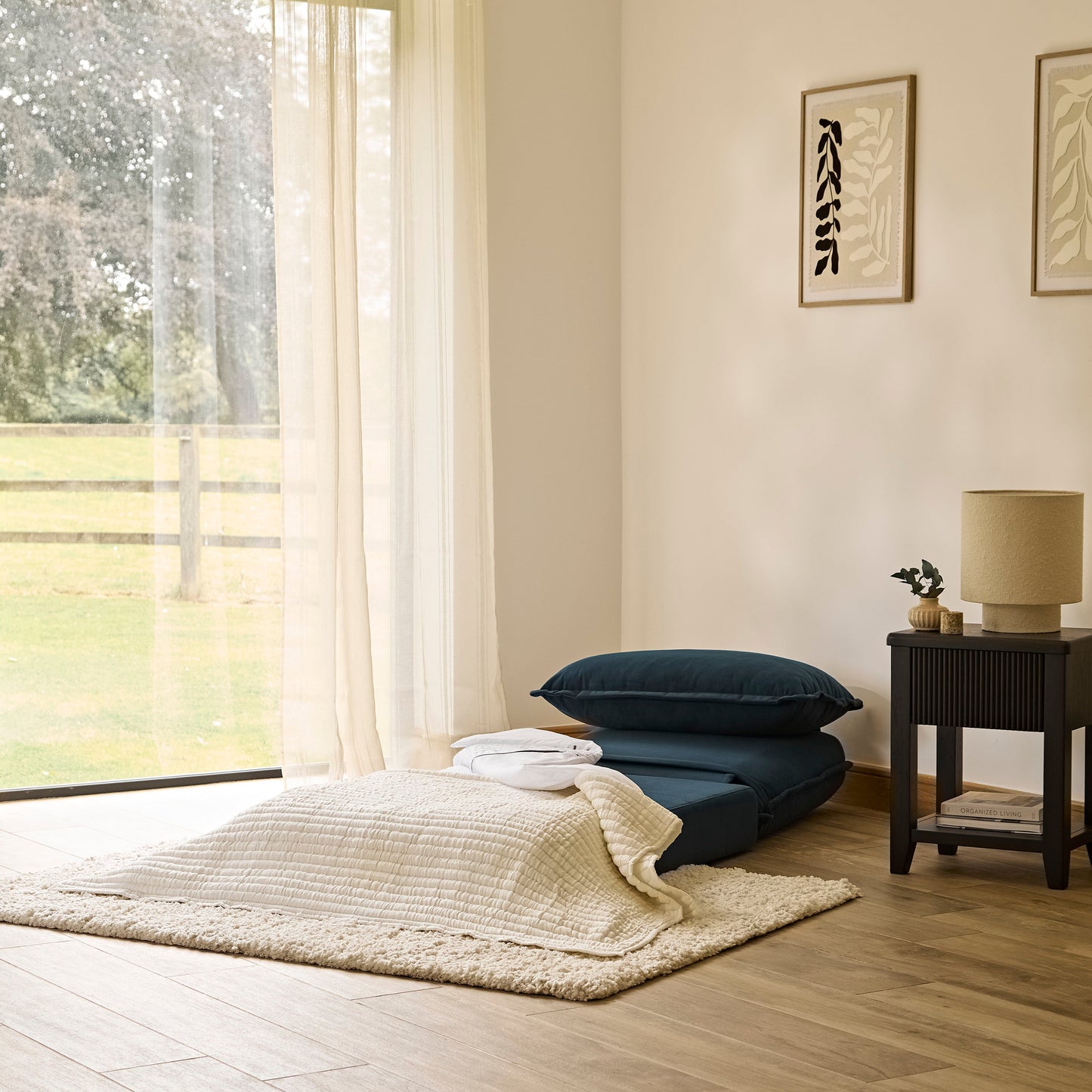 Harlow Single Sofa Bed - Ink Velvet - Laura James