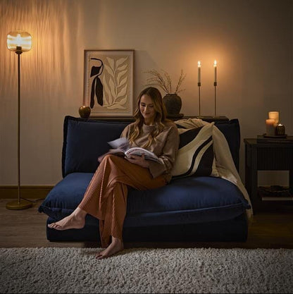 Harlow 2 Seater Double Sofa Bed - Ink Velvet - Laura James