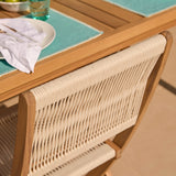 Harlyn 4 Seater Wooden Garden Dining Set with Cove Beige Chairs - 160cm - Laura James