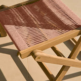 Harlyn 4 Seater Wooden Garden Dining Set with Cove Pink Rope Chairs - 160cm - Laura James
