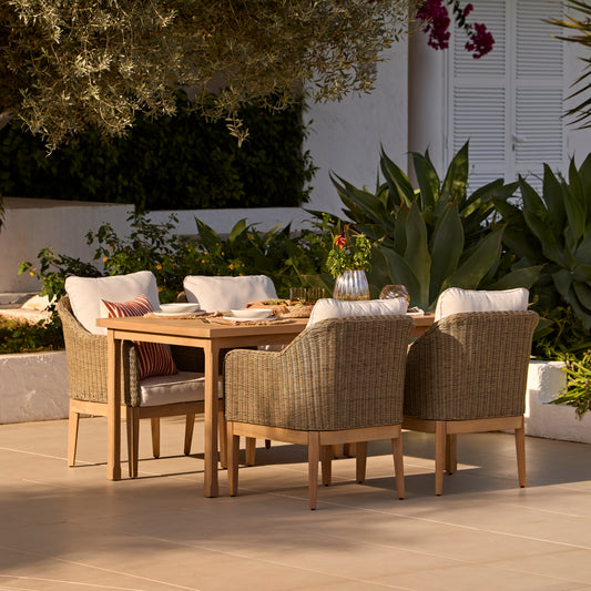 Harlyn 4 Seater Wooden Garden Dining Set with Harlyn Chairs - 160cm - Laura James