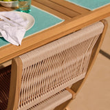 Harlyn 4 Seater Wooden Garden Dining Set with Cove Natural Chairs - 160cm - Laura James