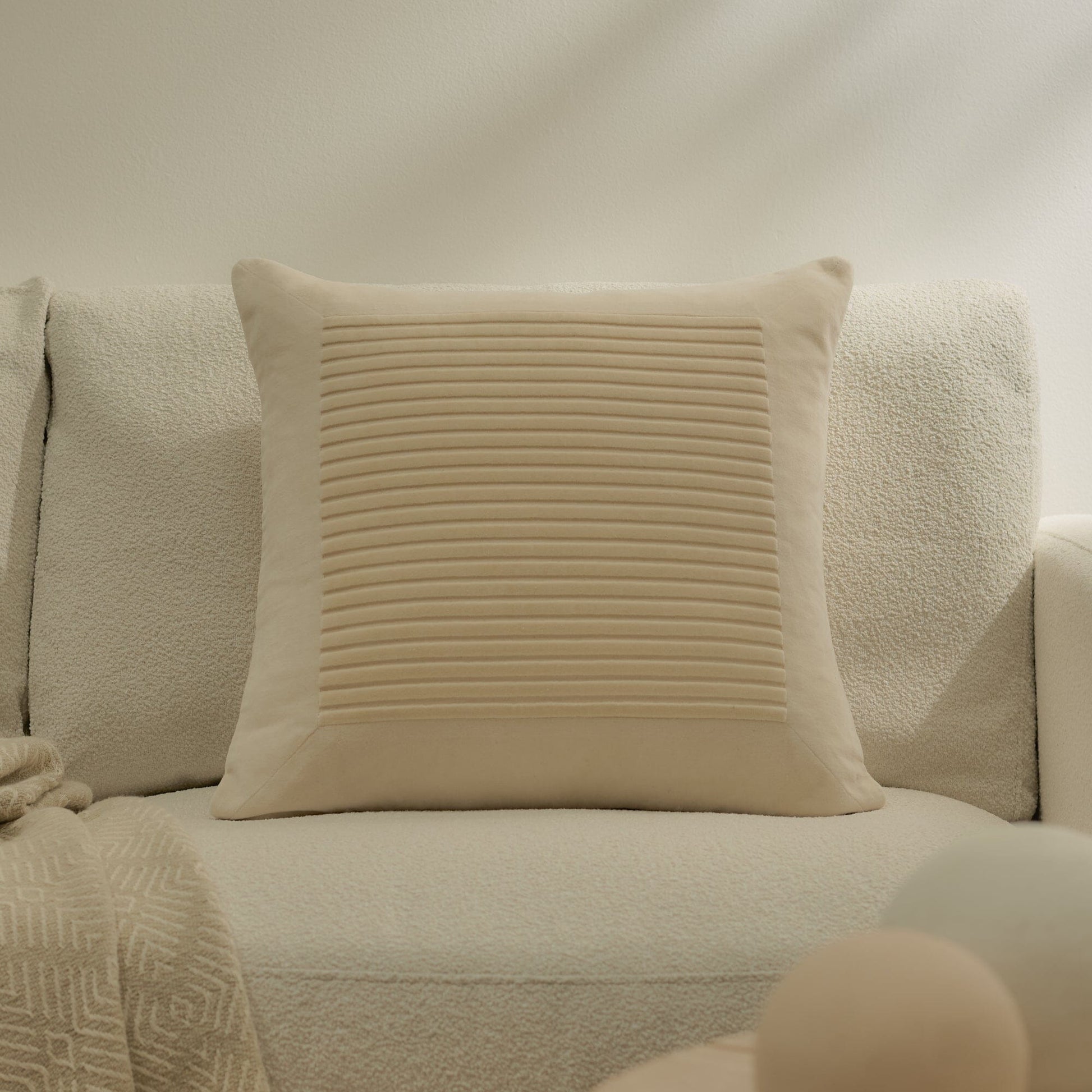 Hayes 45 x 45cm Velvet Cushion Cover - Clay Stripe - Laura James 