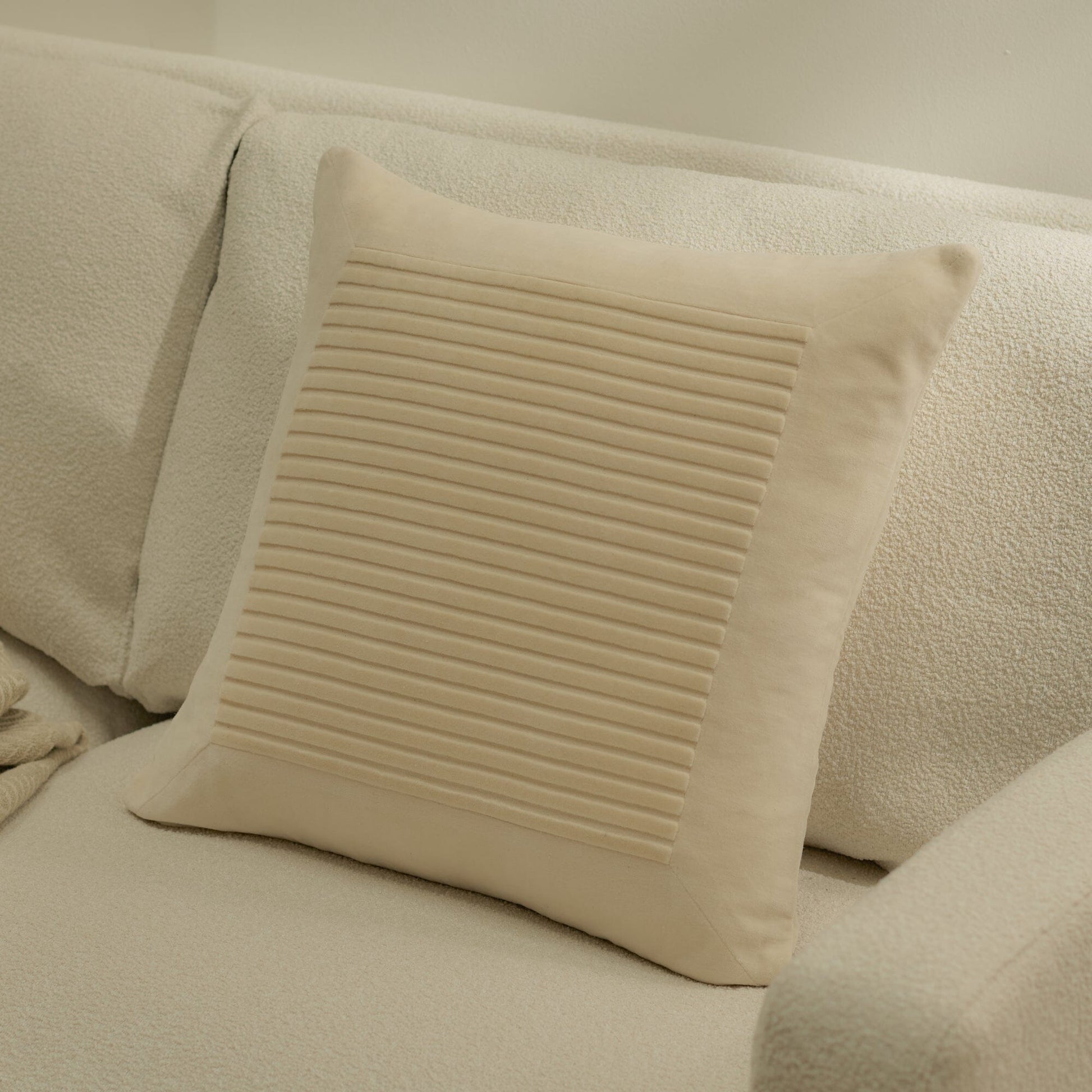 Hayes 45 x 45cm Velvet Cushion Cover - Clay Stripe - Laura James 