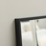 Hensall 140X40cm Metal Rectangular Mirror - Black - Laura James 