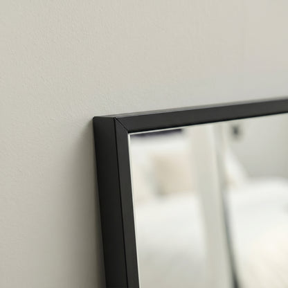 Hensall 140X40cm Metal Rectangular Mirror - Black - Laura James 