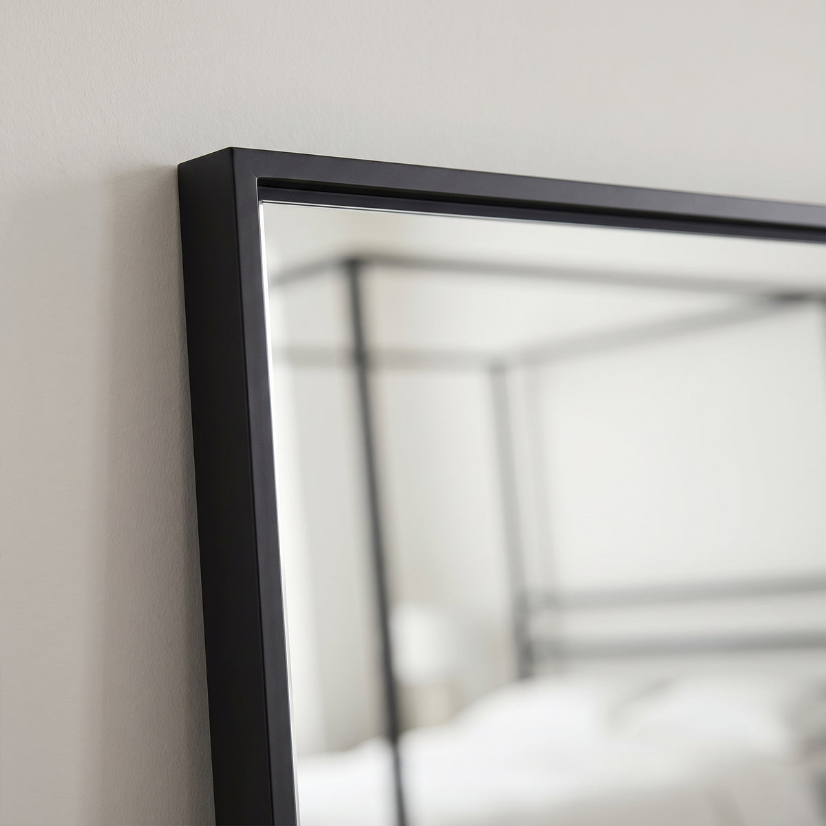 Hensall 140X40cm Metal Rectangular Mirror - Black - Laura James 
