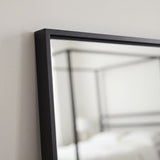 Hensall 140X40cm Metal Rectangular Mirror - Black - Laura James 