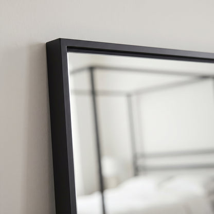 Hensall 140X40cm Metal Rectangular Mirror - Black - Laura James 
