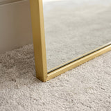 Hensall 140X40cm Metal Rectangular Mirror - Gold - Laura James 