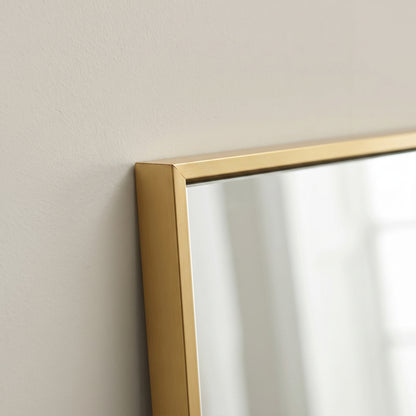 Hensall 140X40cm Metal Rectangular Mirror - Gold - Laura James 