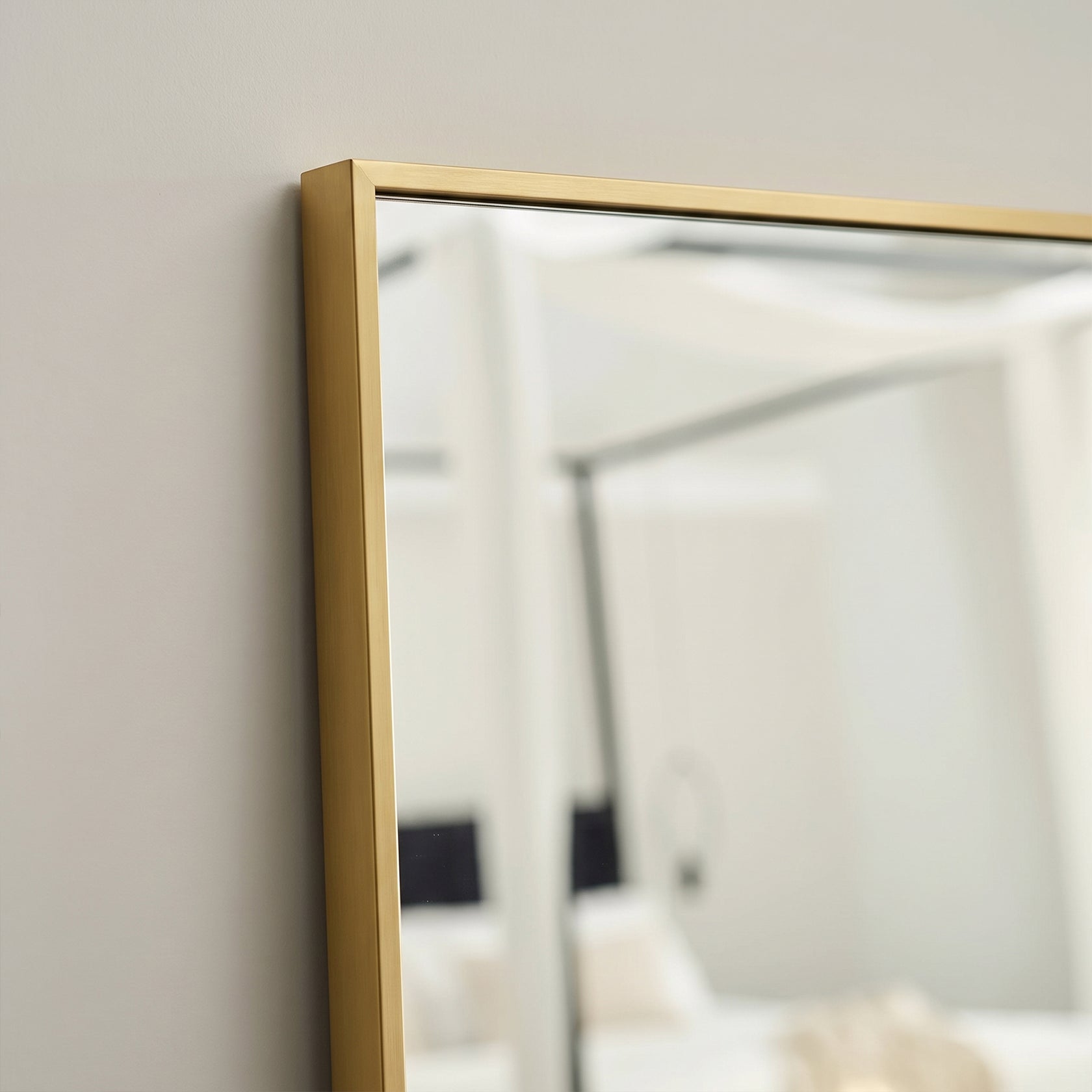 Hensall 140X40cm Metal Rectangular Mirror - Gold - Laura James 