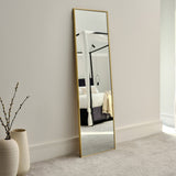 Hensall 140X40cm Metal Rectangular Mirror - Gold - Laura James 