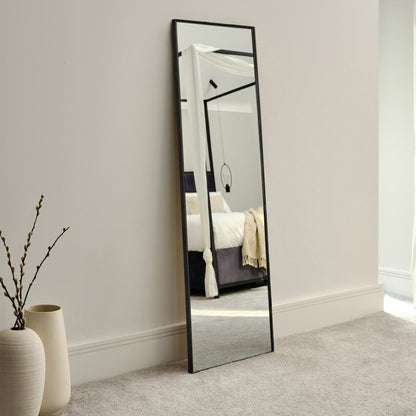 Hensall 140X40cm Metal Rectangular Mirror - Black - Laura James 