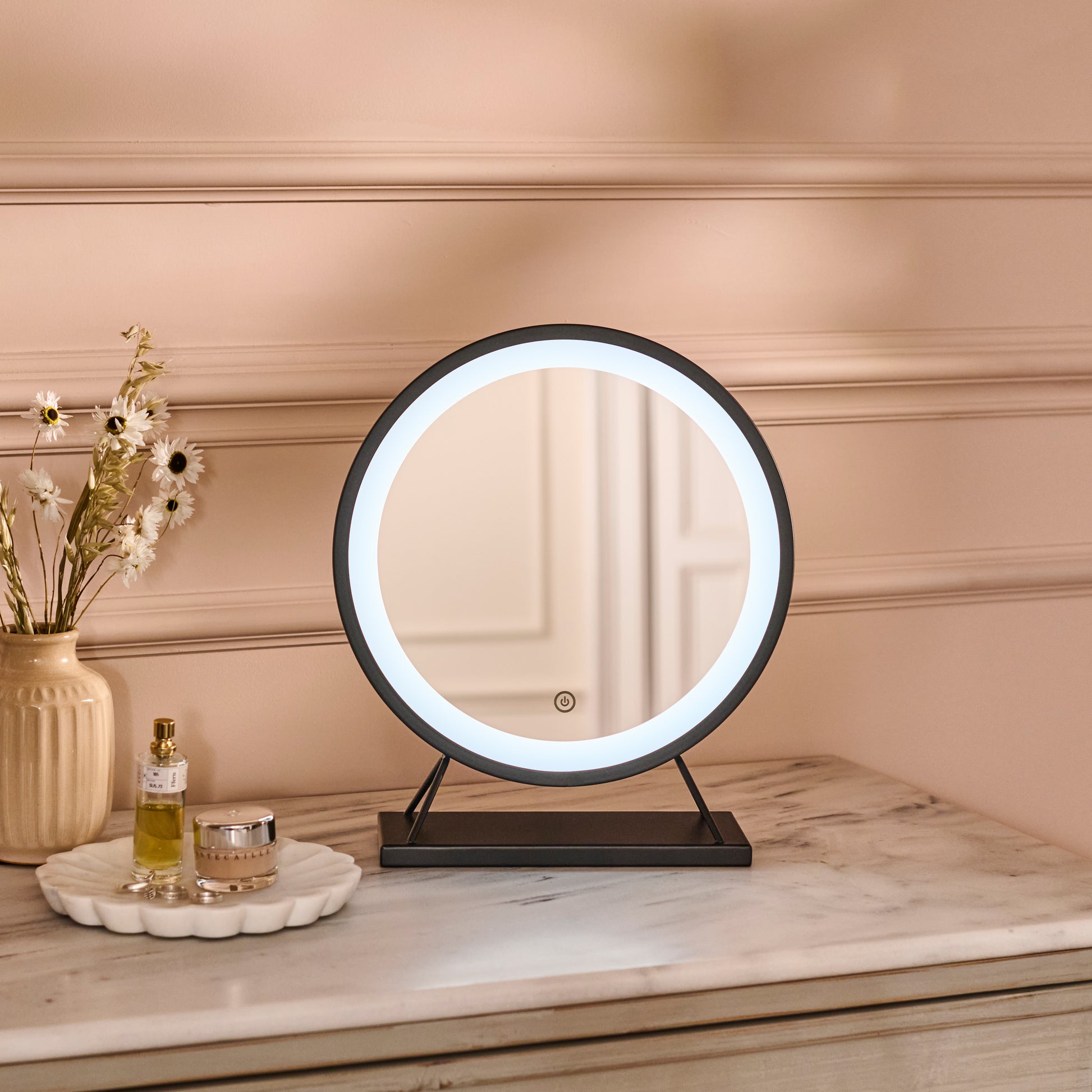 Henton 38x30cm LED Standing Mirror - Black - Laura James