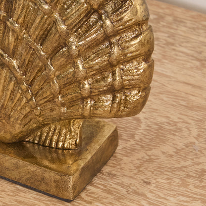 Herne 12cm Metal Shell Bookend - Set of 2 - Gold - Laura James