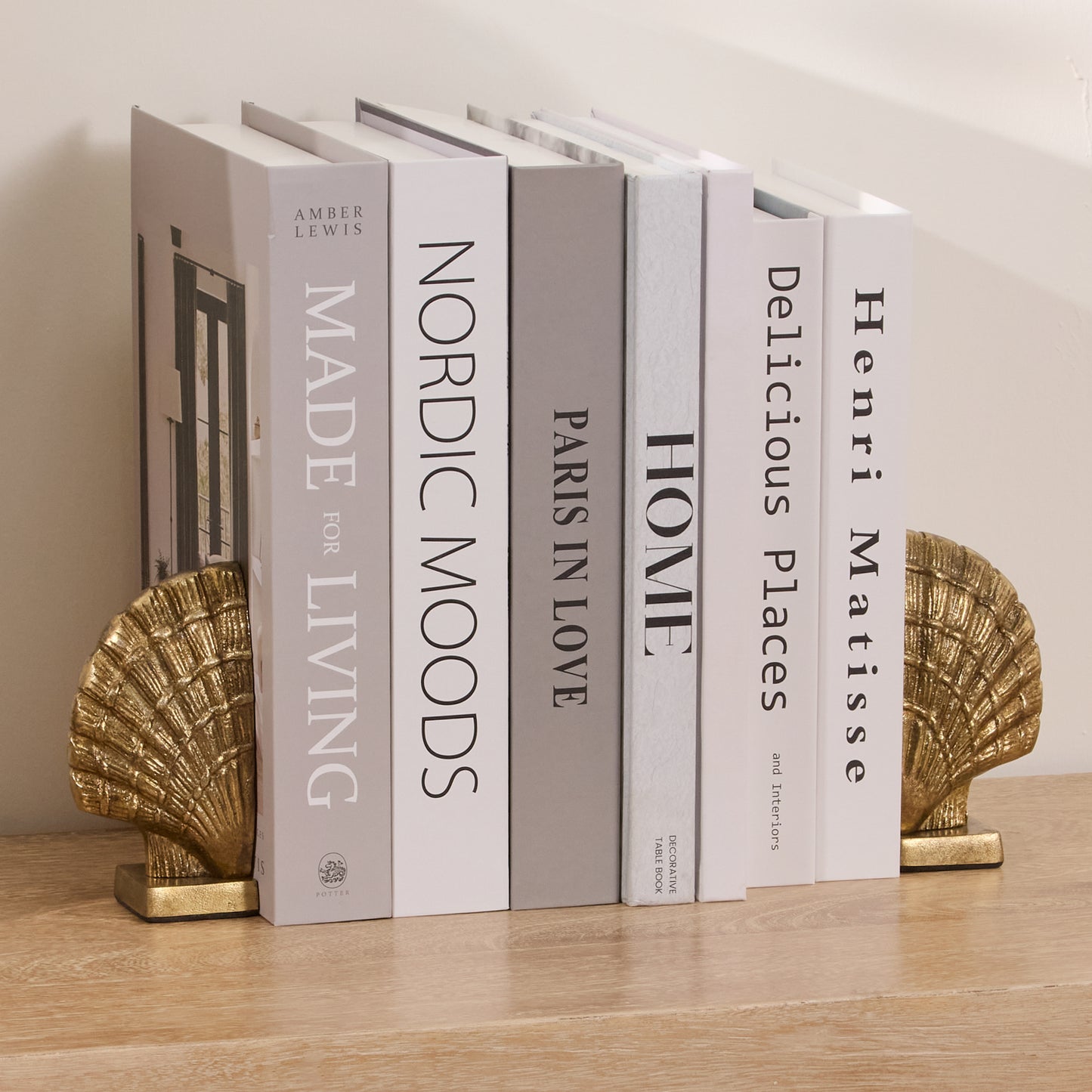 Herne 12cm Metal Shell Bookend - Set of 2 - Gold - Laura James