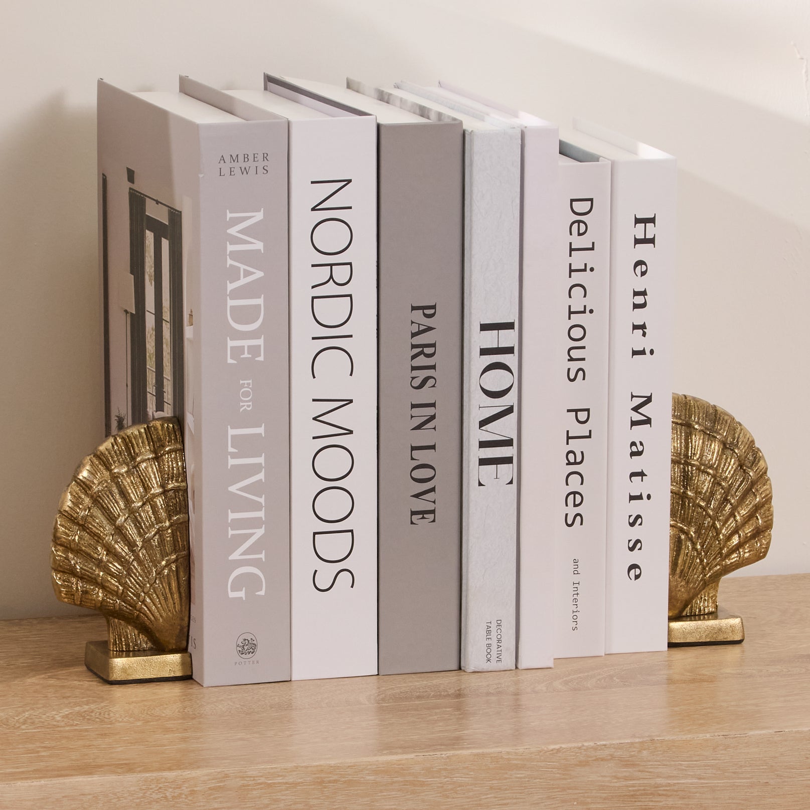 Herne 12cm Metal Shell Bookend - Set of 2 - Gold - Laura James