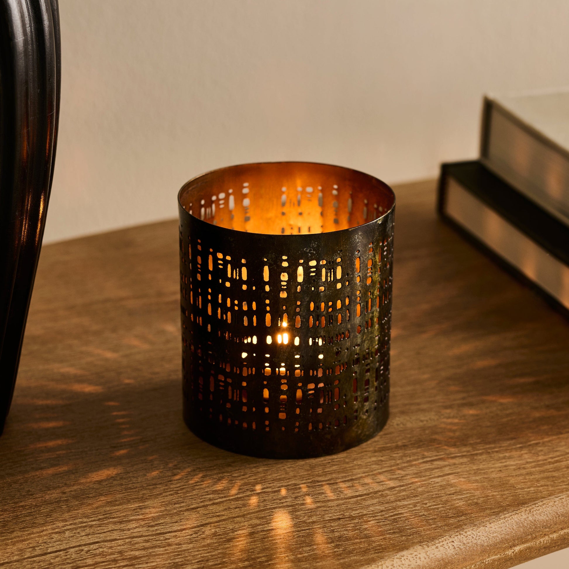 Herriard 10cm Metal Lantern - Gold - Laura James 