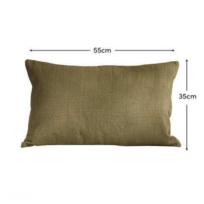 Holbeton 35x55cm Cushion Cover - Olive Green Geometric