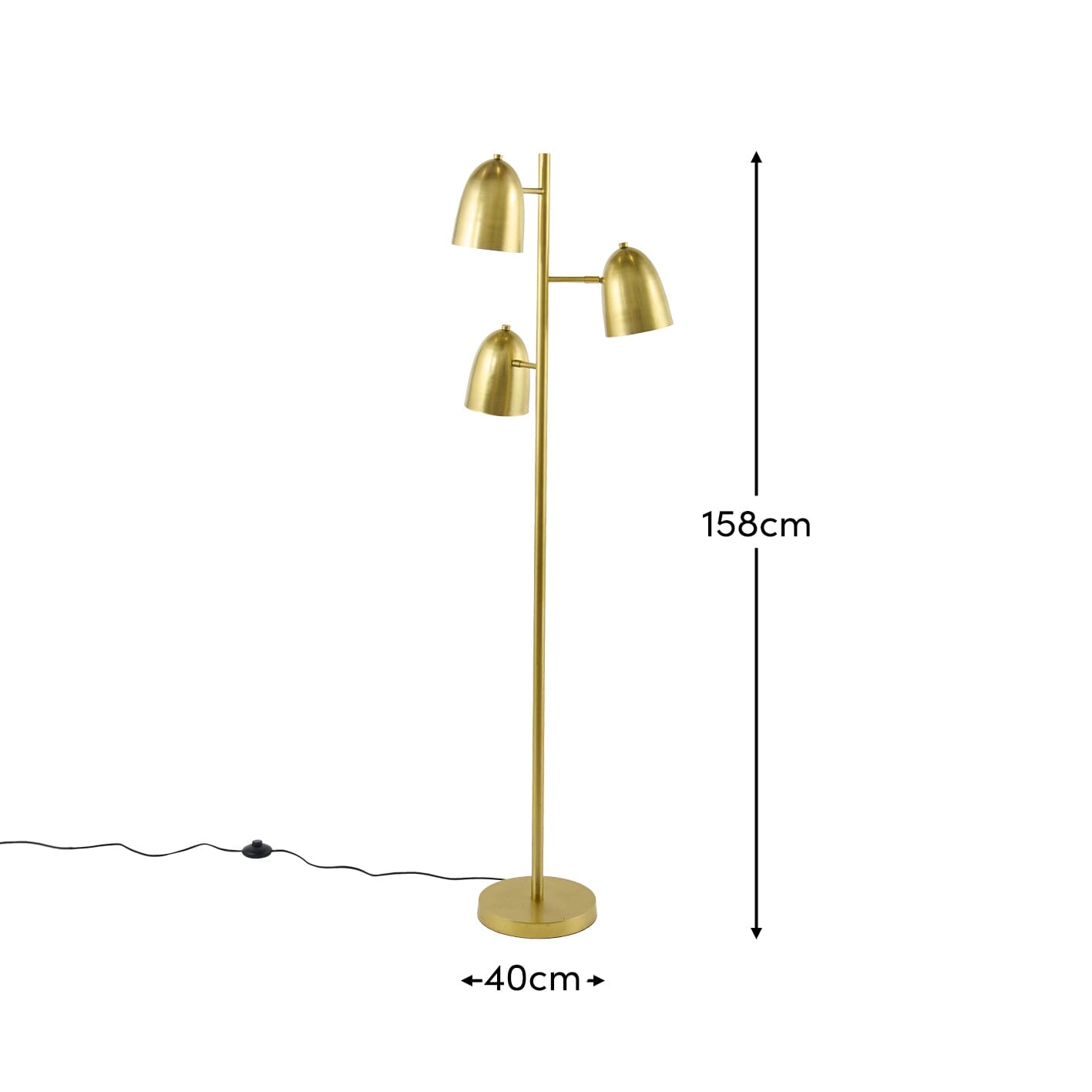 Horton 158cm Metal Floor Lamp - Gold - Laura James