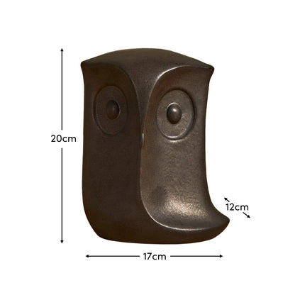 Hudswell 20cm Ceramic Owl Ornament - Black - Laura James 