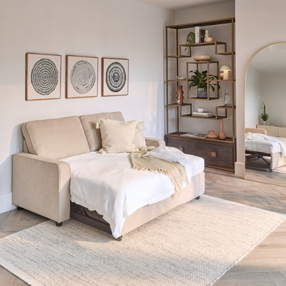 Hugo 2 Seater Sofa Bed - Warm Taupe - Laura James 