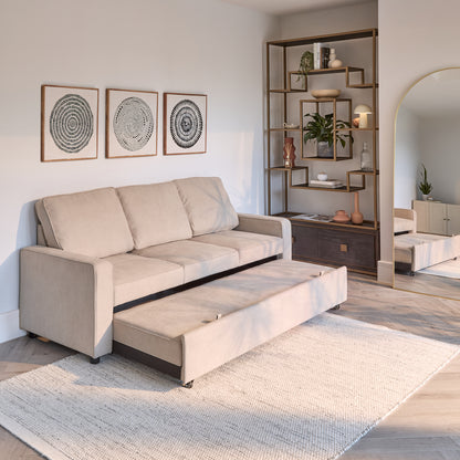 Hugo 3 Seater Sofa Bed - Warm Taupe - Laura James 