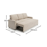 Hugo 3 Seater Sofa Bed - Warm Taupe - Laura James 