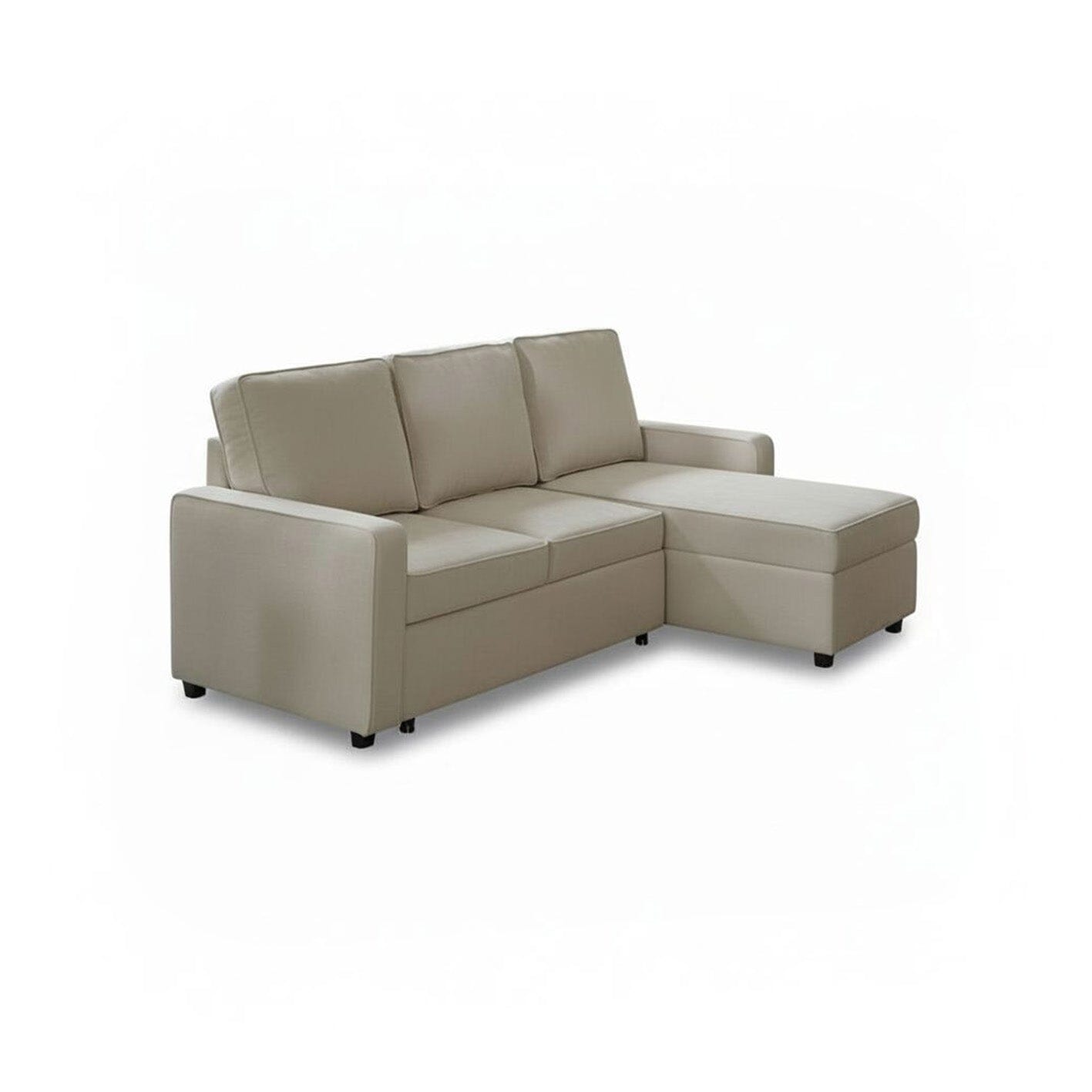 Hugo Corner Sofa Bed with Storage - White - Laura James 