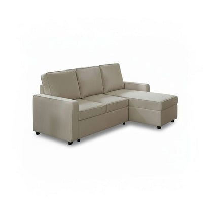 Hugo Corner Sofa Bed with Storage - White - Laura James 