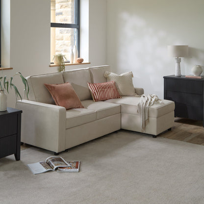 Hugo White Pull Out Corner Sofa Bed - Laura James