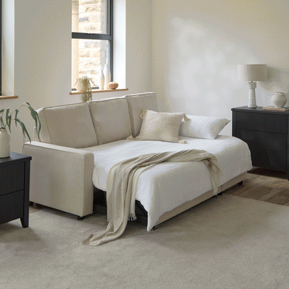 Hugo White Pull Out Corner Sofa Bed - Laura James