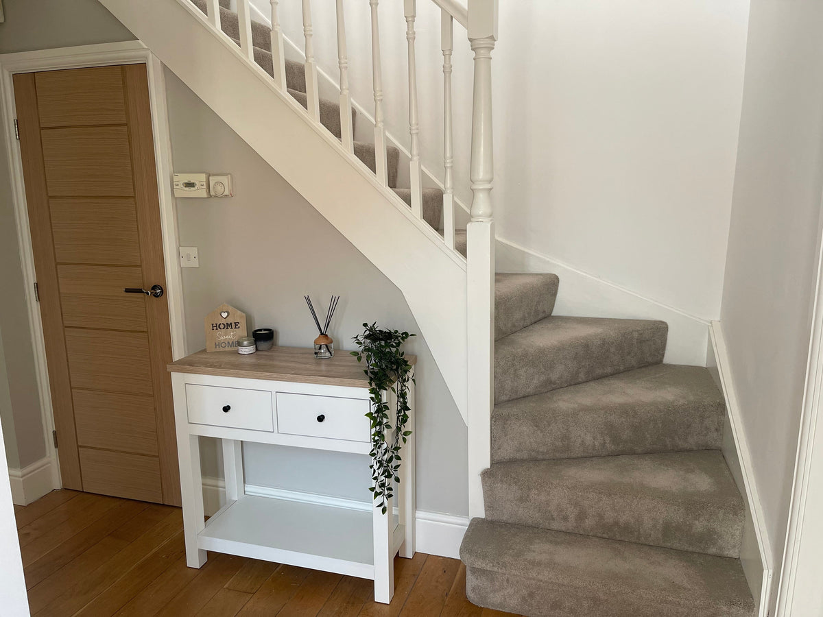 Bampton 2 Drawer Console Table - Alabaster White - Laura James
