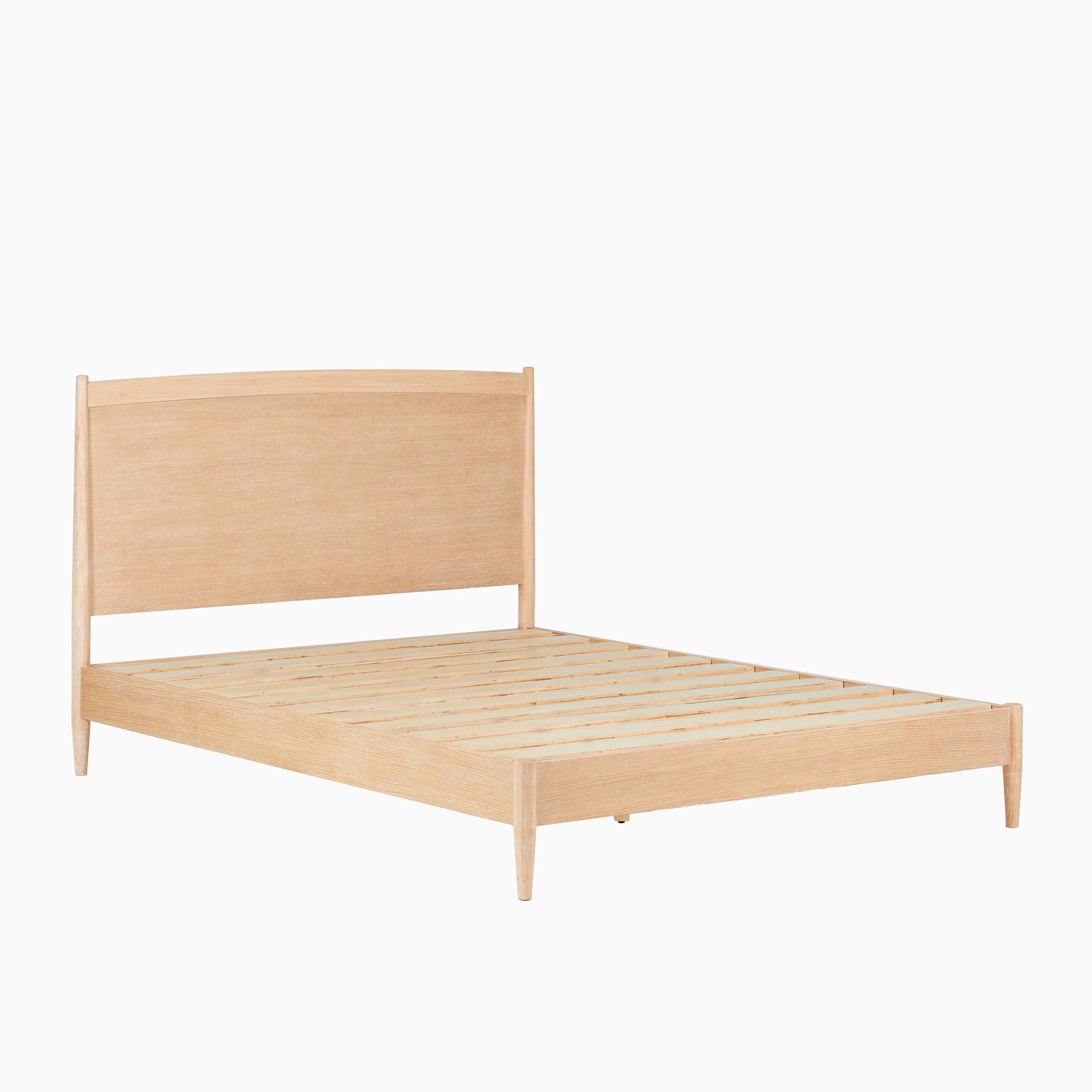 Ida Double Wooden Bed - Whitewash Oak - Laura James 