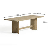Imani 6 Seater Wooden Garden Dining Table - Light Brush Acacia - Laura James