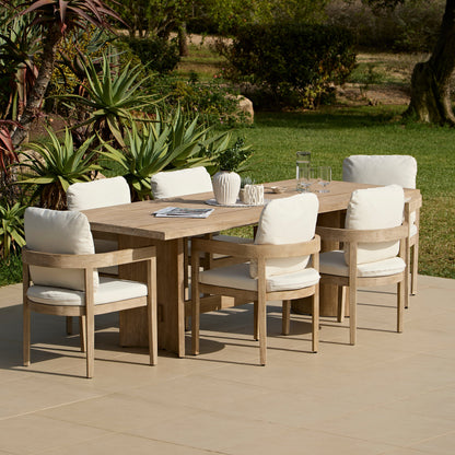 Imani 6 Seater Wooden Garden Dining Set with Imani Dining Chairs - 190cm - Laura James