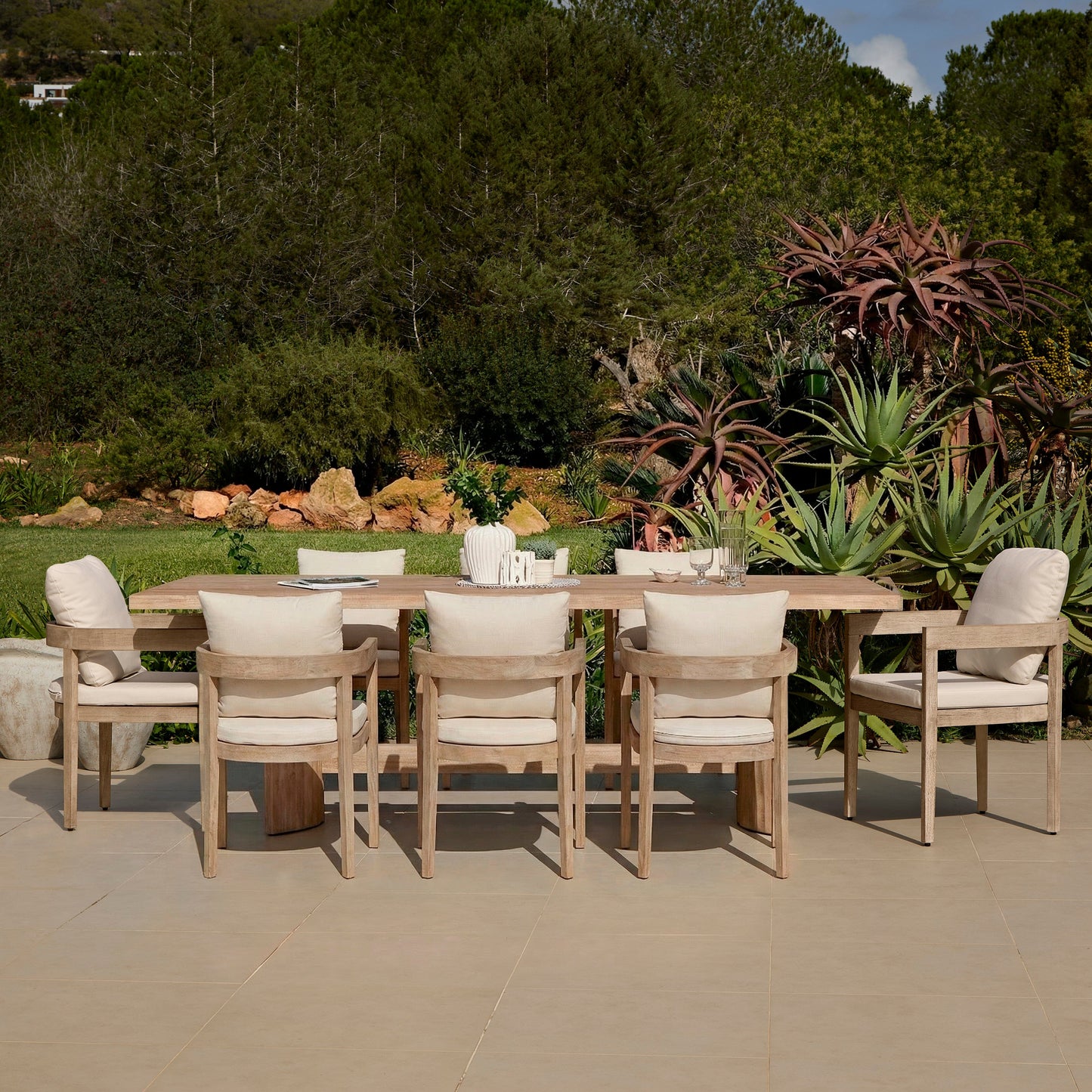 Imani 8 Seater Wooden Garden Dining Set with Imani Dining Chairs - 230cm - Laura James