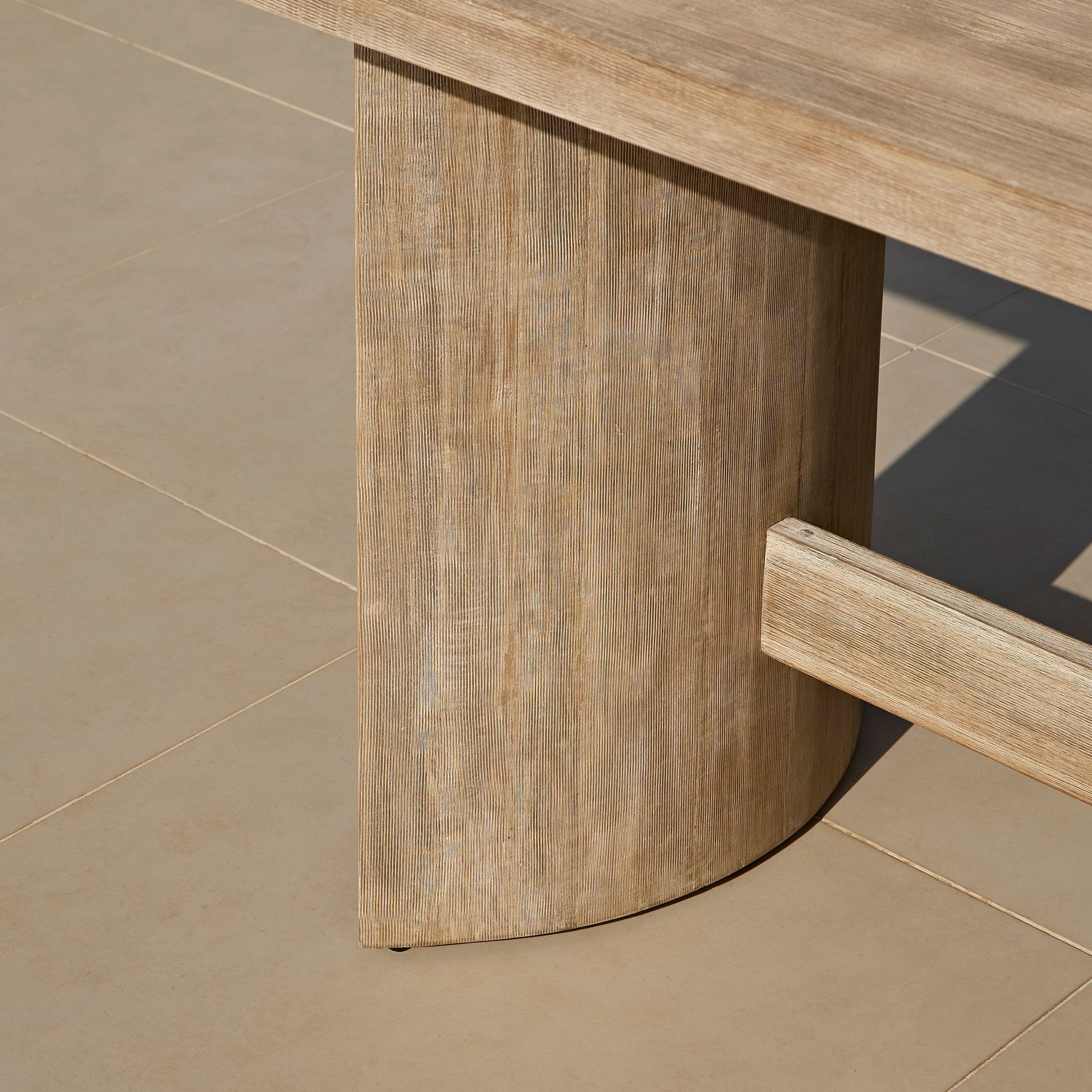 Imani 8 Seater Wooden Garden Dining Table - Light Brush Acacia - Laura James
