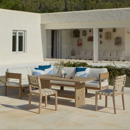 Imani 8 Seater Wooden Corner Sofa Set with Imani Dining Table & 2 Saffron Dining Chairs - Laura James 