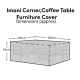 Outlet - Rectangular Rain Cover 265x205x85cm - Imani Corner Dining or Coffee Table - Laura James 