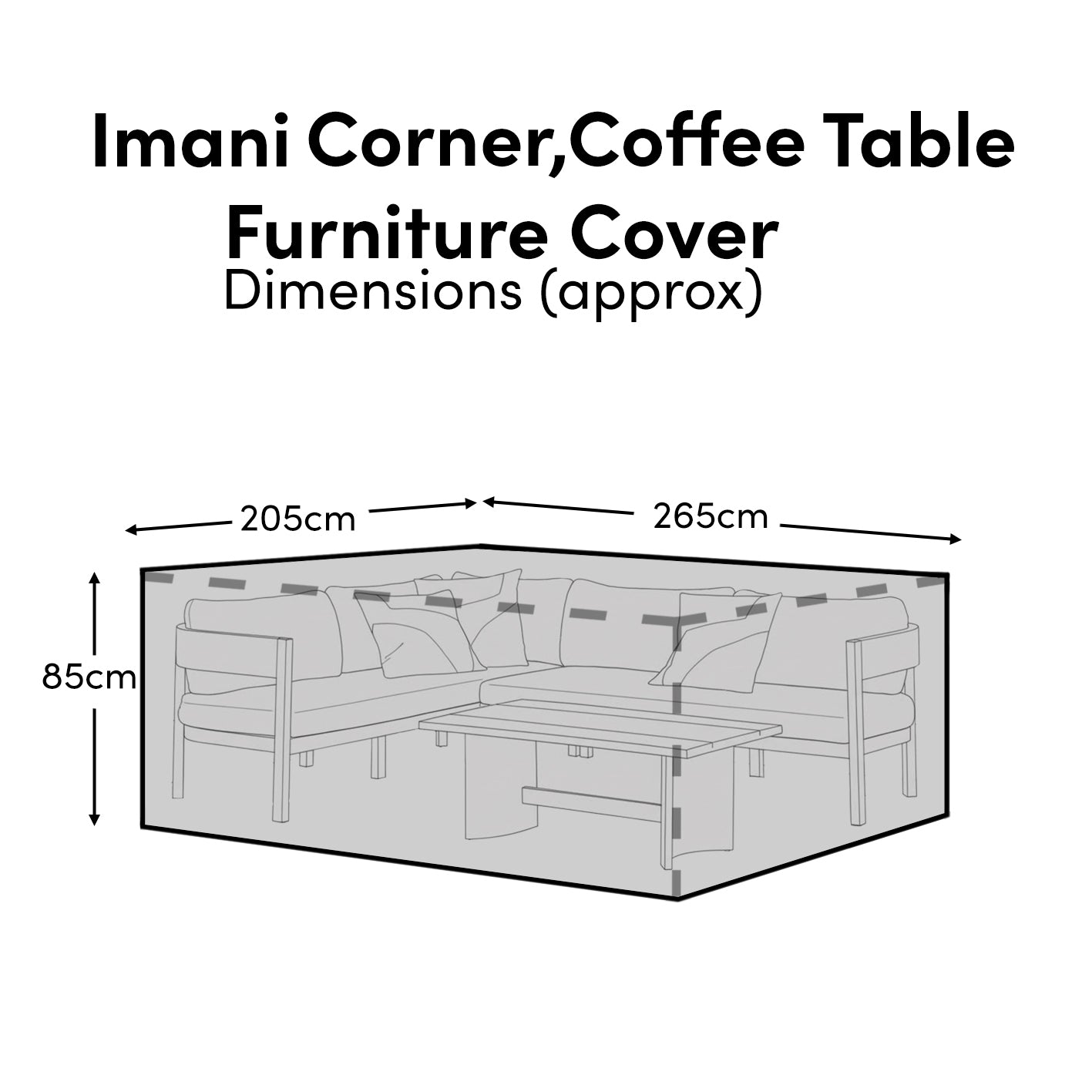 Outlet - Rectangular Rain Cover 265x205x85cm - Imani Corner Dining or Coffee Table - Laura James 