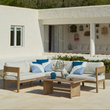 Imani 5 Seater Wooden Garden Corner Sofa with Coffee Table - Laura James