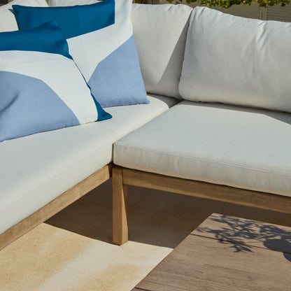 Imani 7 Seater Wooden Garden Corner Sofa Set with Coffee Table & 2 Imani Dining Chairs - Laura James