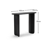 Imogen Console Table - Jet Black Mango Wood - Laura James - dims 