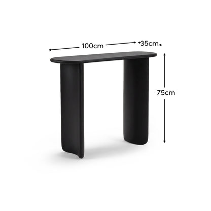 Imogen Console Table - Jet Black Mango Wood - Laura James - dims 