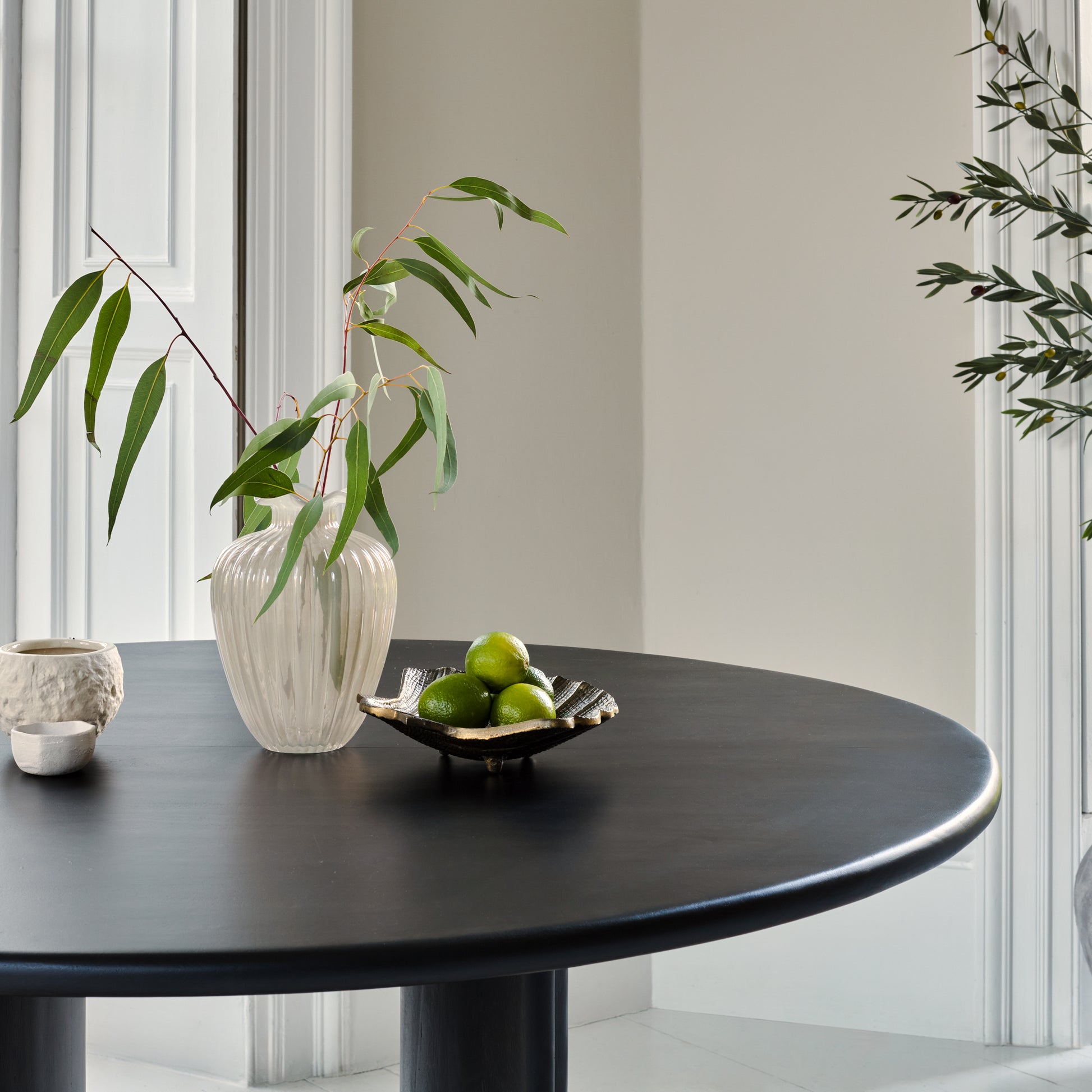 Imogen Jet Black Mango Wood Round Dining Table - 120cm - Laura James