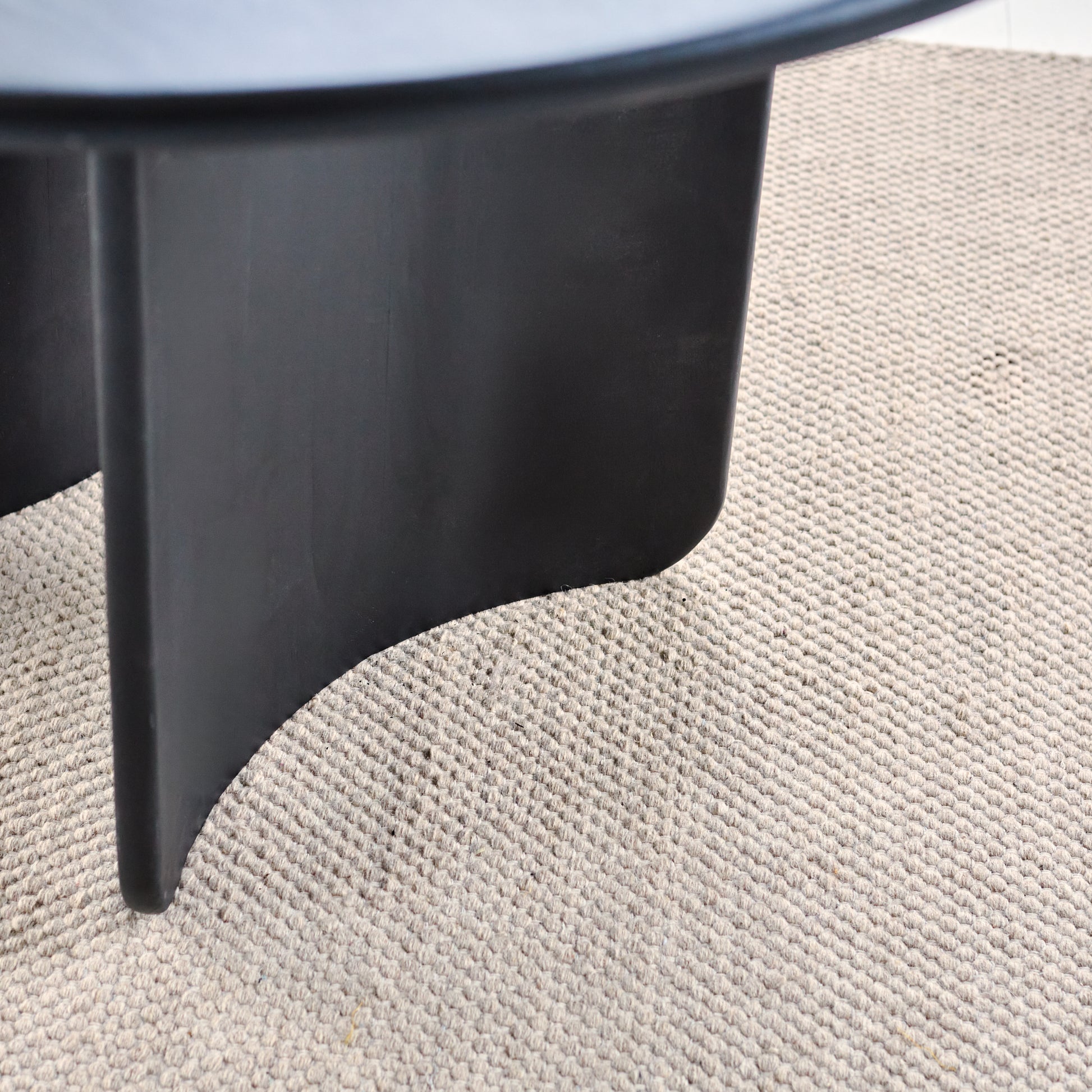 Imogen Jet Black Mango Wood Round Dining Table - 120cm - Laura James
